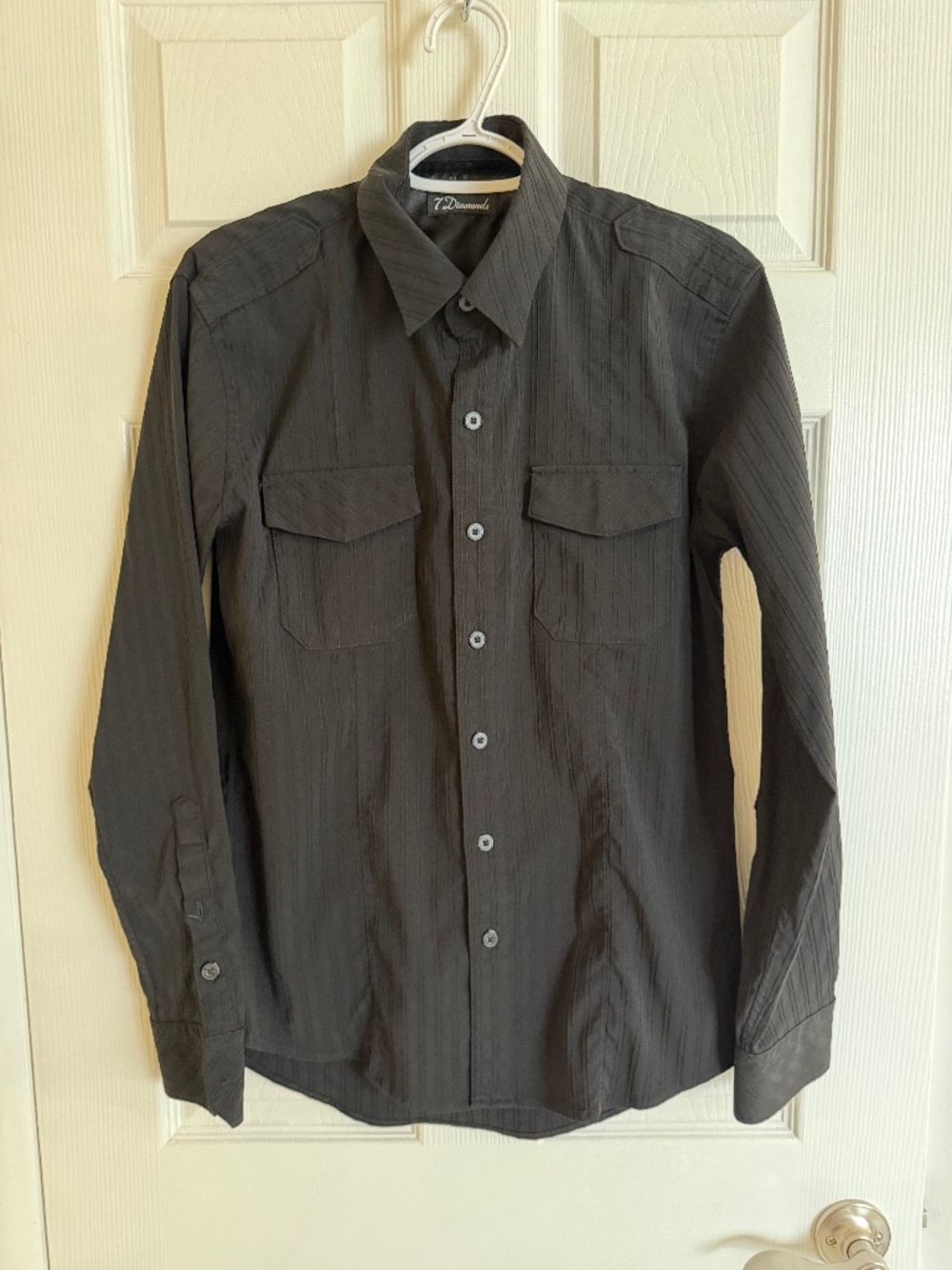 7 diamonds dress shirt black